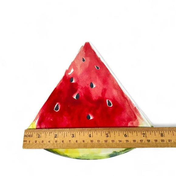 Watermelon Melamine Glossy Plates Set of 4 Salad Appetizer Dessert‎ Fruit Summer - Picture 5 of 7